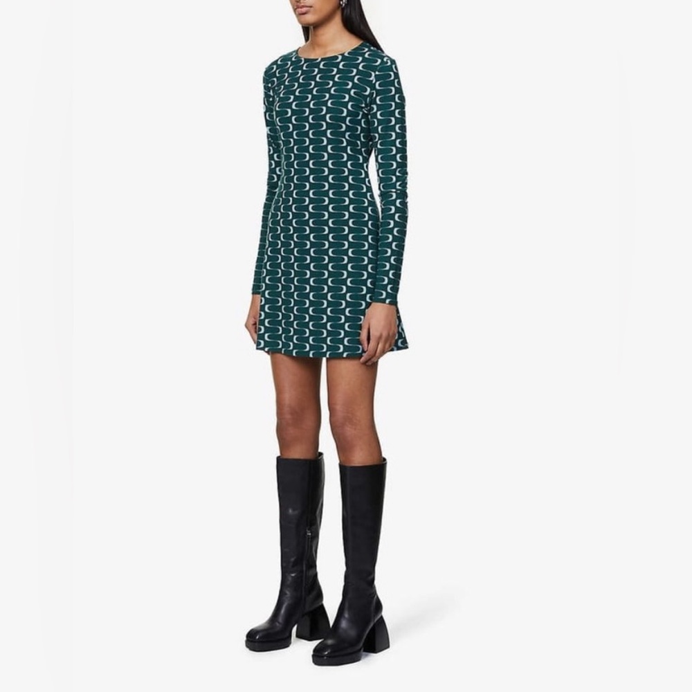 Reformation Kenmare Long Sleeve Retro Mini Dress